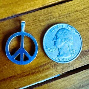 Sterling Silver Peace Sign Pendant